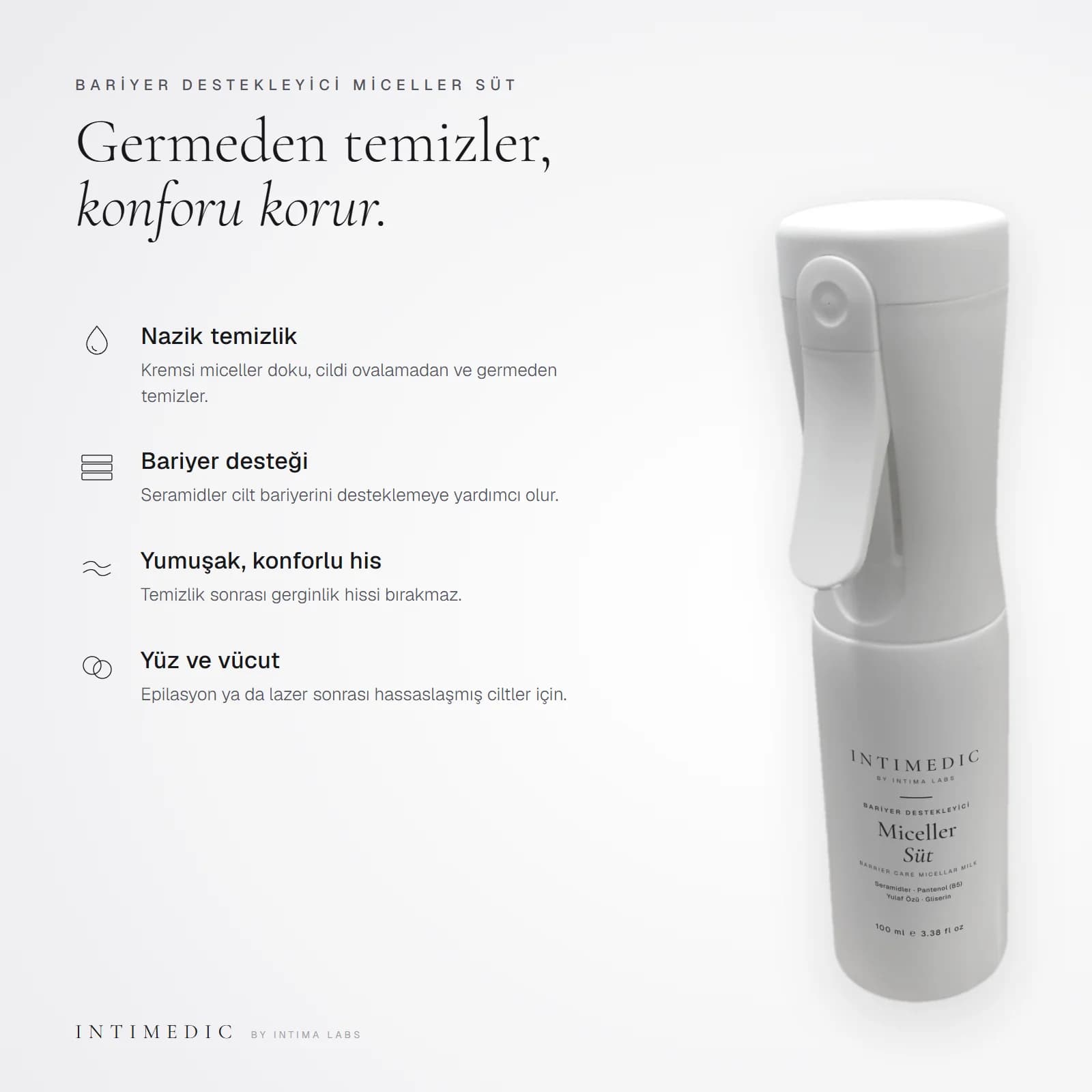 Bariyer Destekleyici Miceller Süt 100 ml sprey + 100 ml yedek
